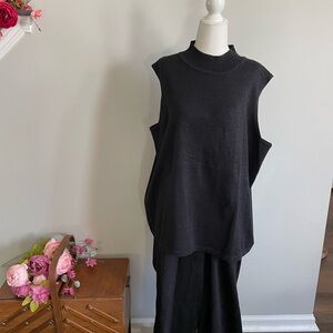 Liz Claiborne Black Ribbed Knit Top and Pants Set